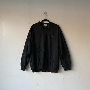 Vintage Izod Black Nylon Windbreaker Sweatshirt Size XL